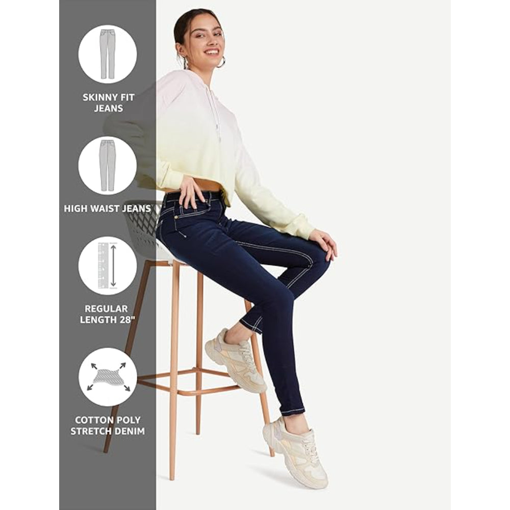 Women Ankle Length Raw navy Jeans