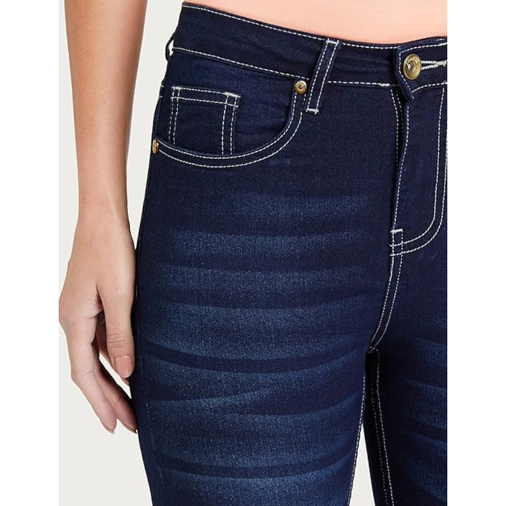 Women Ankle Length Dark Blue Jeans