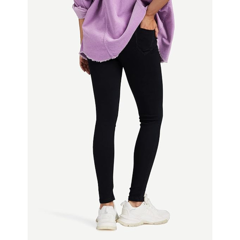 Women Skinny Regular Black Jeans