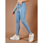 Women Skinny Regular Blue Jeans