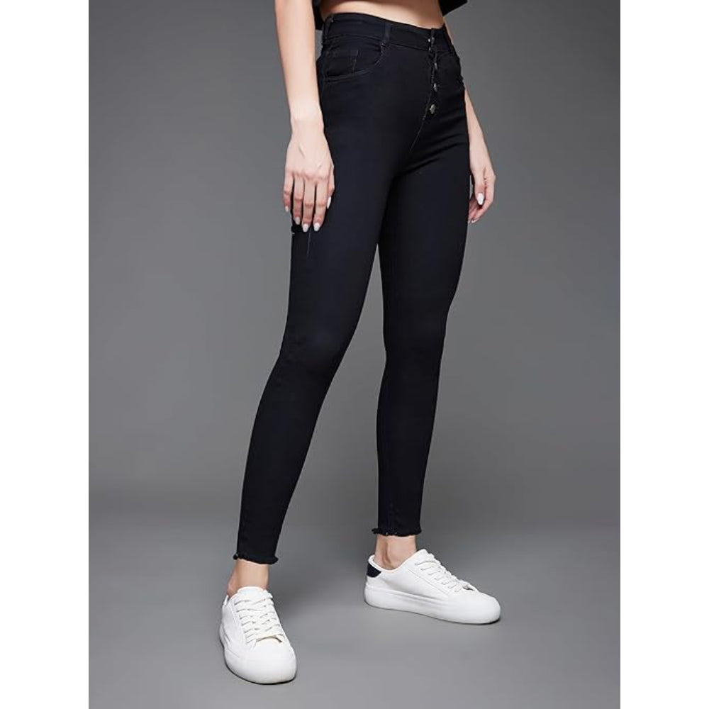 Women Skinny Regular Graphite Black Jeans
