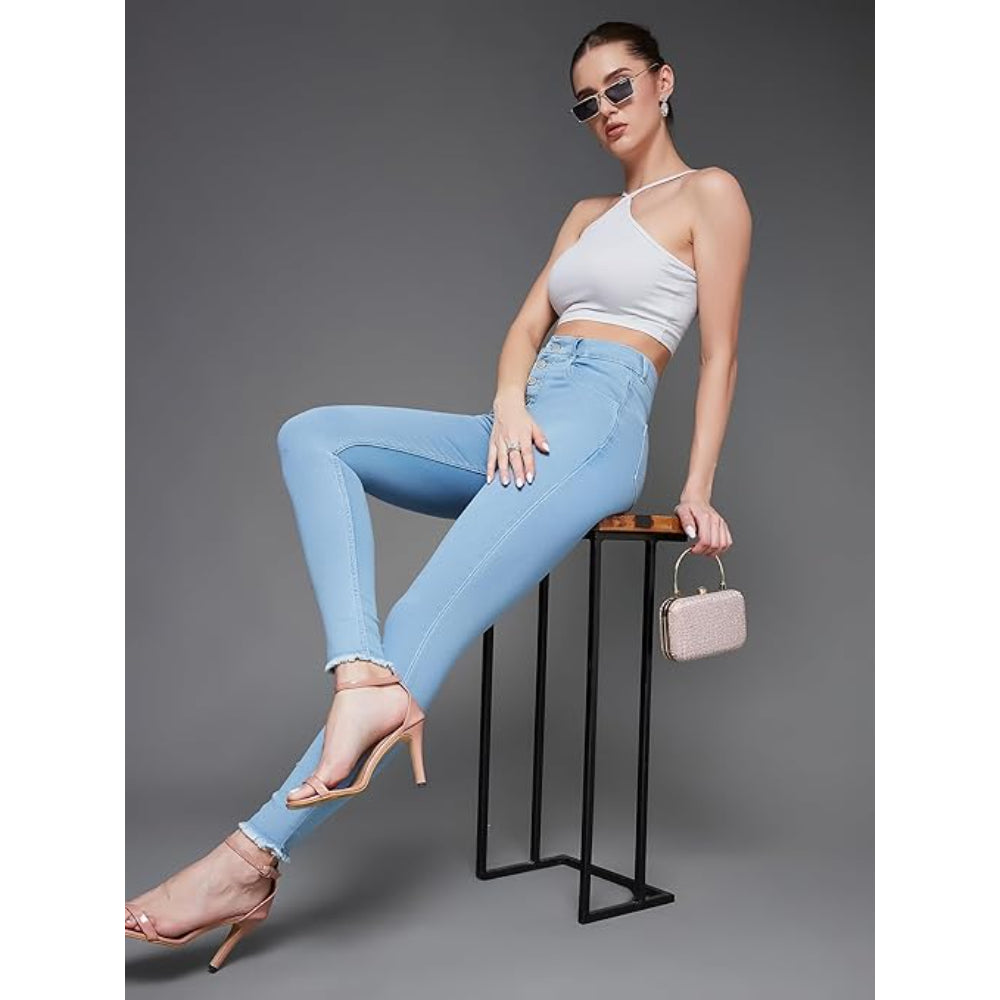 Women Skinny Regular Ice Blue Jeans