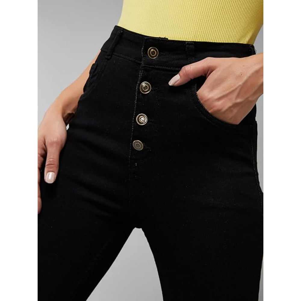 Women Skinny Regular Ink Black Jeans