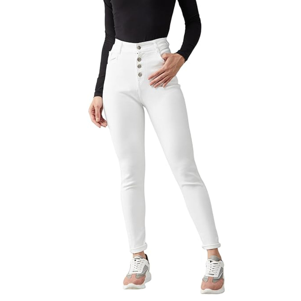 Women Skinny Regular White Jeans