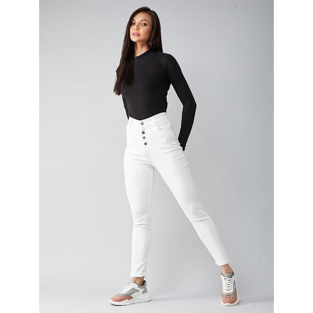 Women Skinny Regular White Jeans