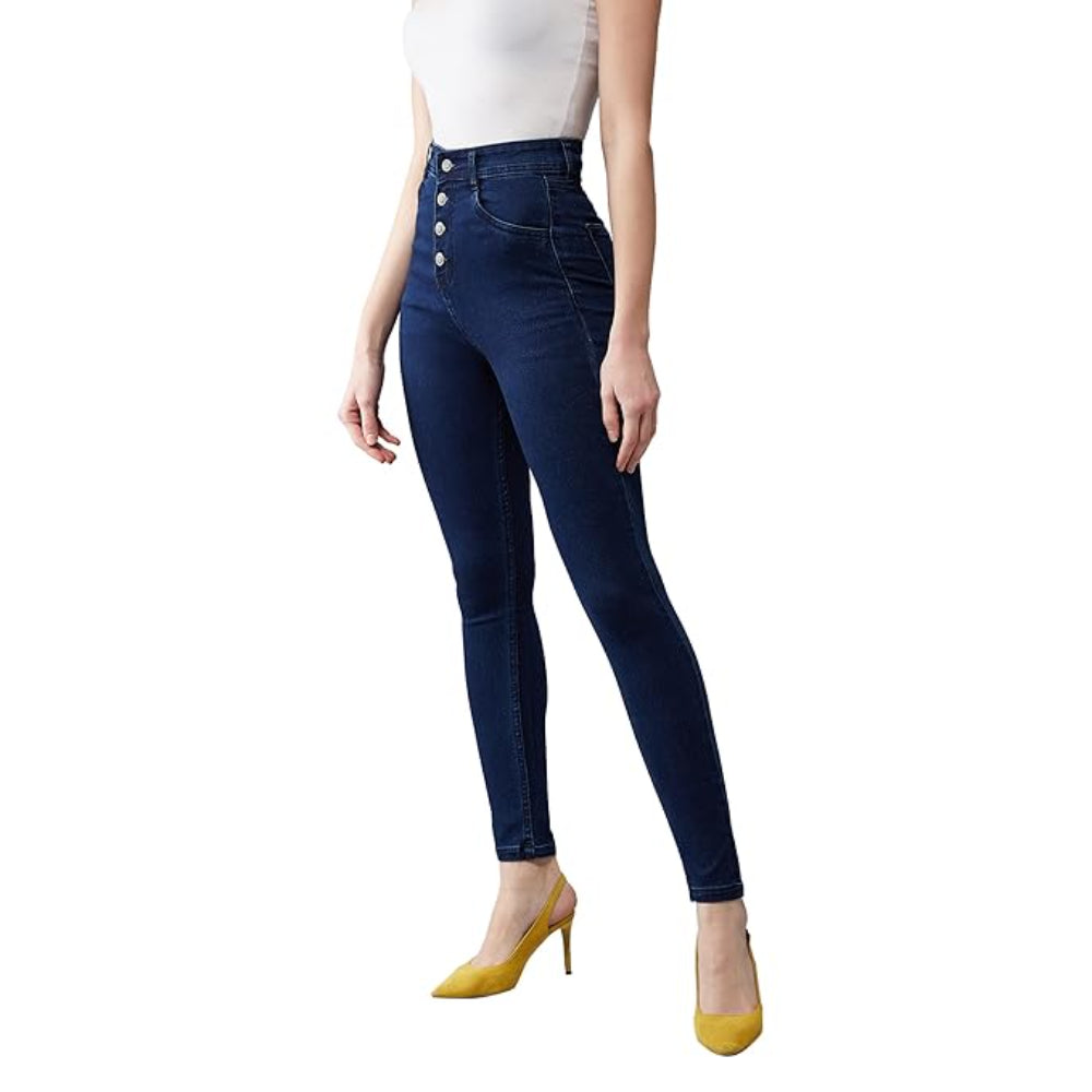 Women Skinny Regular Navy Blue Jeans