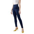 Women Skinny Regular Navy Blue Jeans