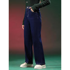 Women High Waisted Navy Blue Jeans