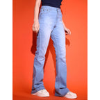 Women High Waisted Beau Blue Jeans