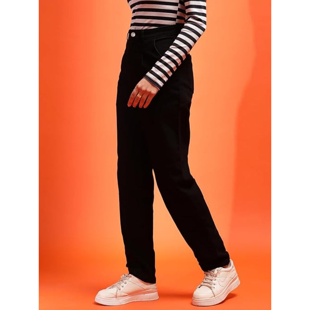 Women High Waisted Charcoal Black Jeans