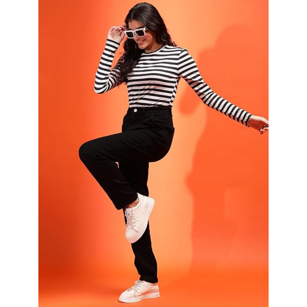 Women High Waisted Charcoal Black Jeans