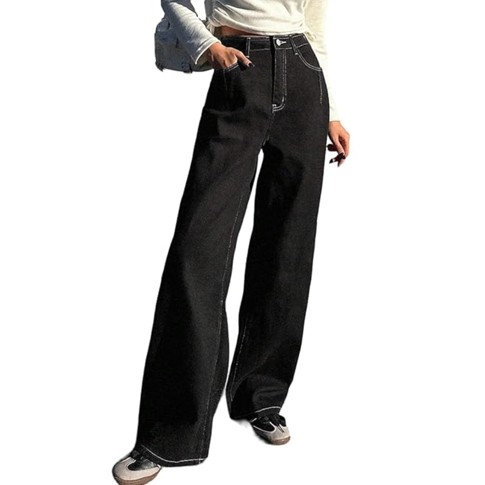 Women High Waisted Onyx Black Jeans