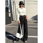 Women High Waisted Onyx Black Jeans