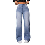 Women High Waisted Aqua Blue Jeans