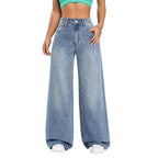 Women High Waisted Aquamarine Blue Jeans