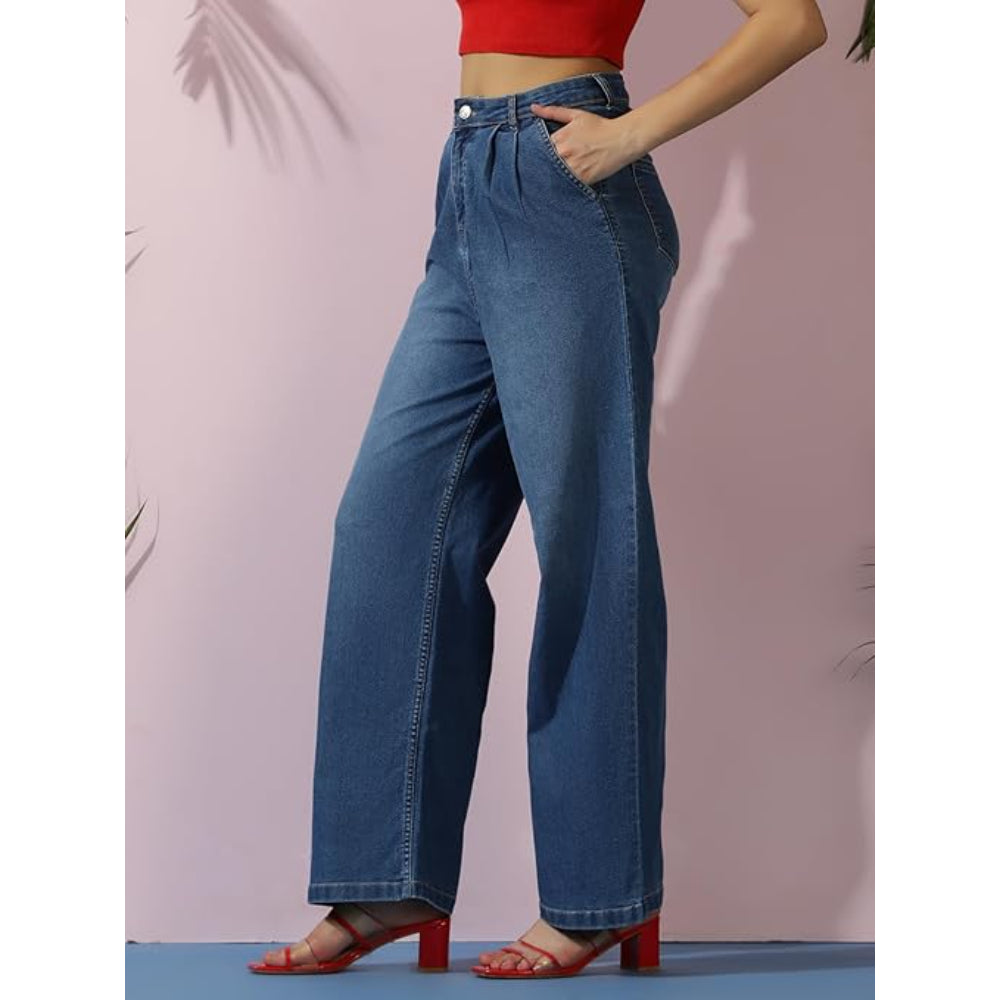 Women High Waisted Midnight Blue Jeans