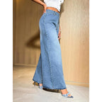 Women High Waisted Light Blue Jeans