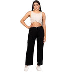 Women Cargo Baggy Black Jeans