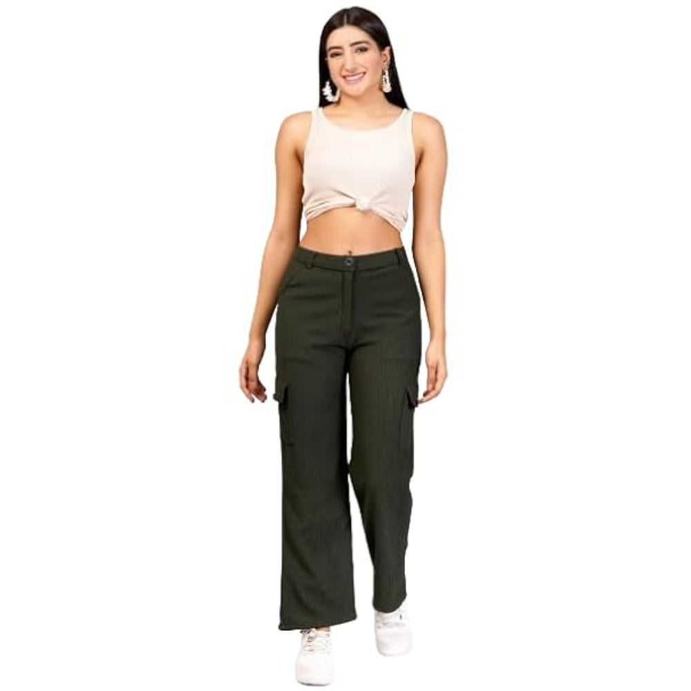 Women Cargo Baggy Green Jeans