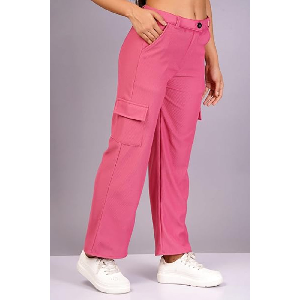 Women Cargo Baggy Pink Jeans