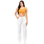 Women Cargo Baggy White Jeans