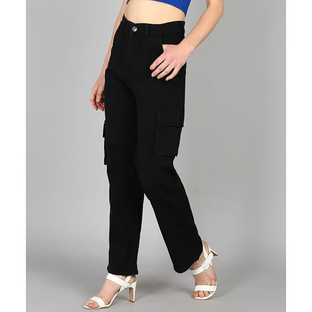 Women Cargo Black Jeans