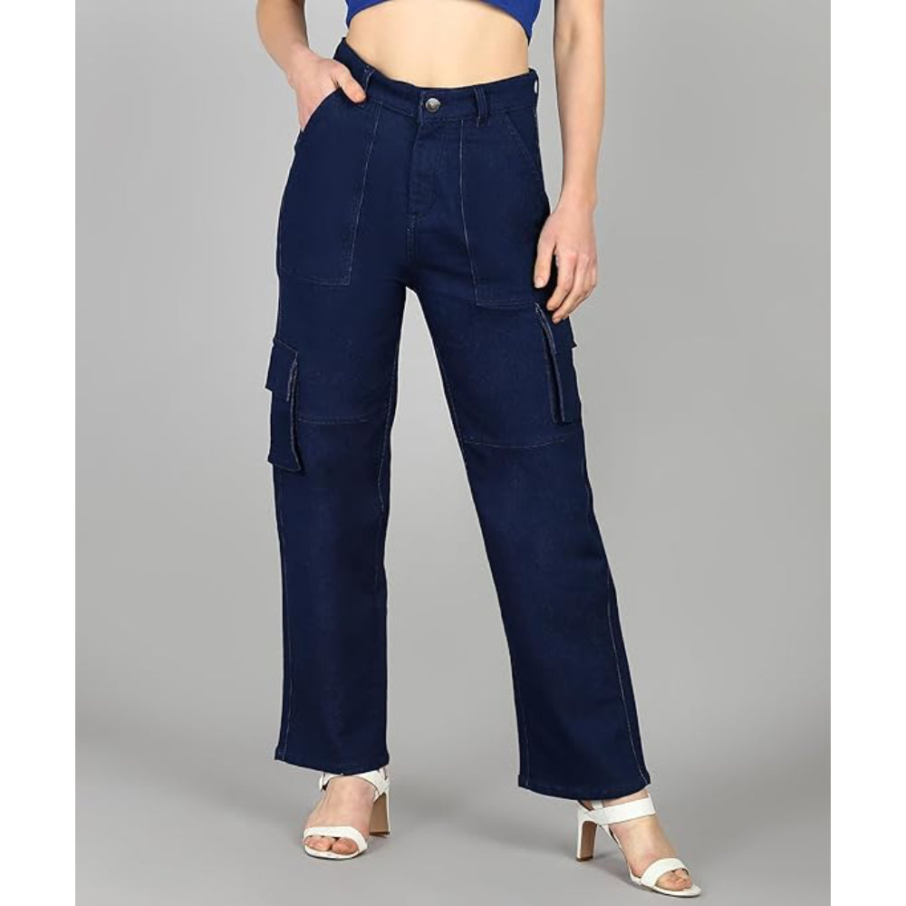 Women Cargo Dark Blue Jeans