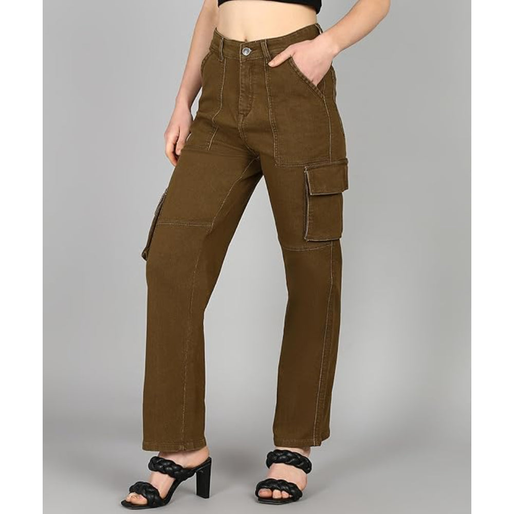 Women Cargo Dark Brown Jeans