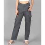 Women Cargo Light Grey Jeans