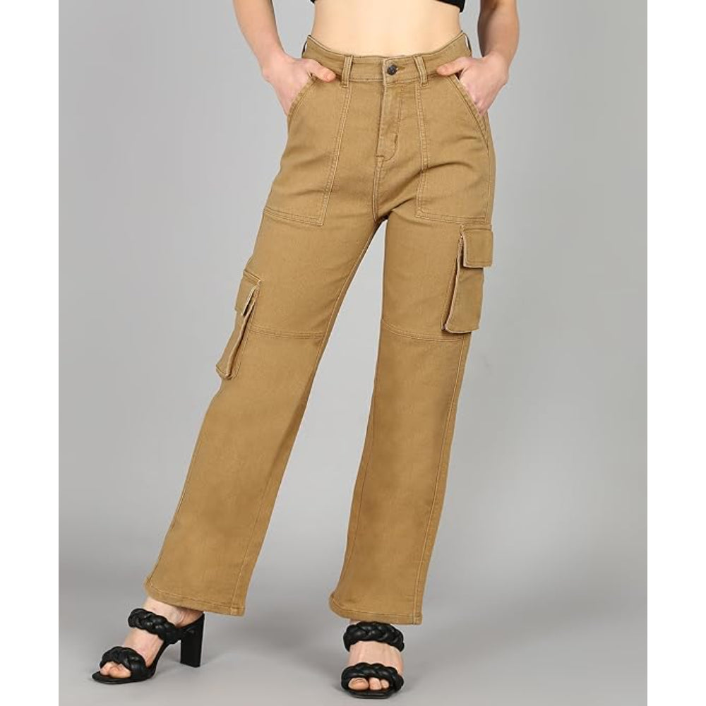 Women Cargo Light Brown Jeans