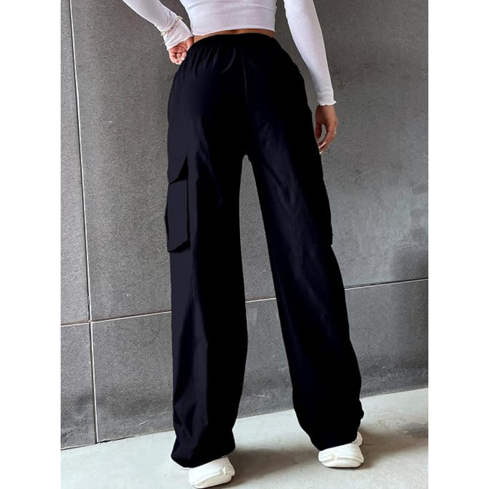 Women Solid Cargo Dark Blue Pants