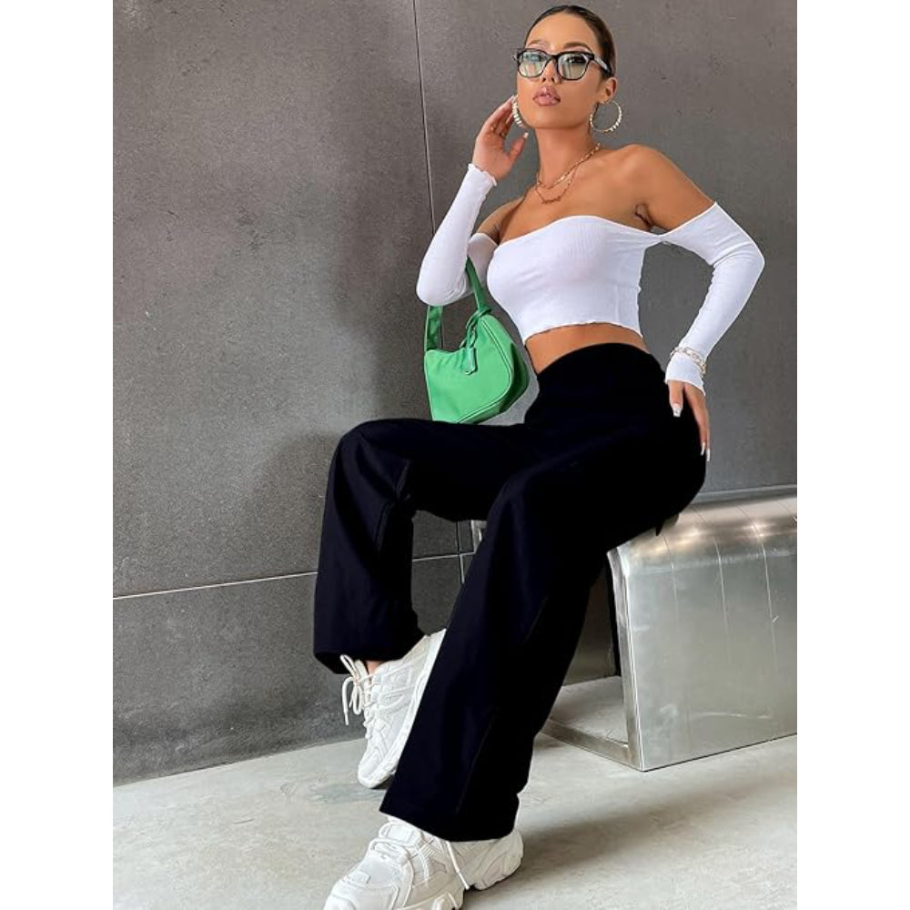 Women Solid Cargo Dark Blue Pants