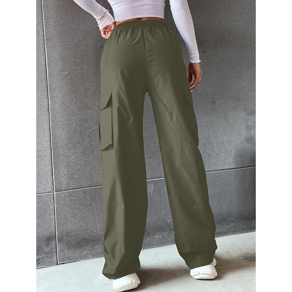 Women Solid Cargo Green Pants