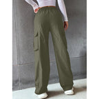 Women Solid Cargo Green Pants
