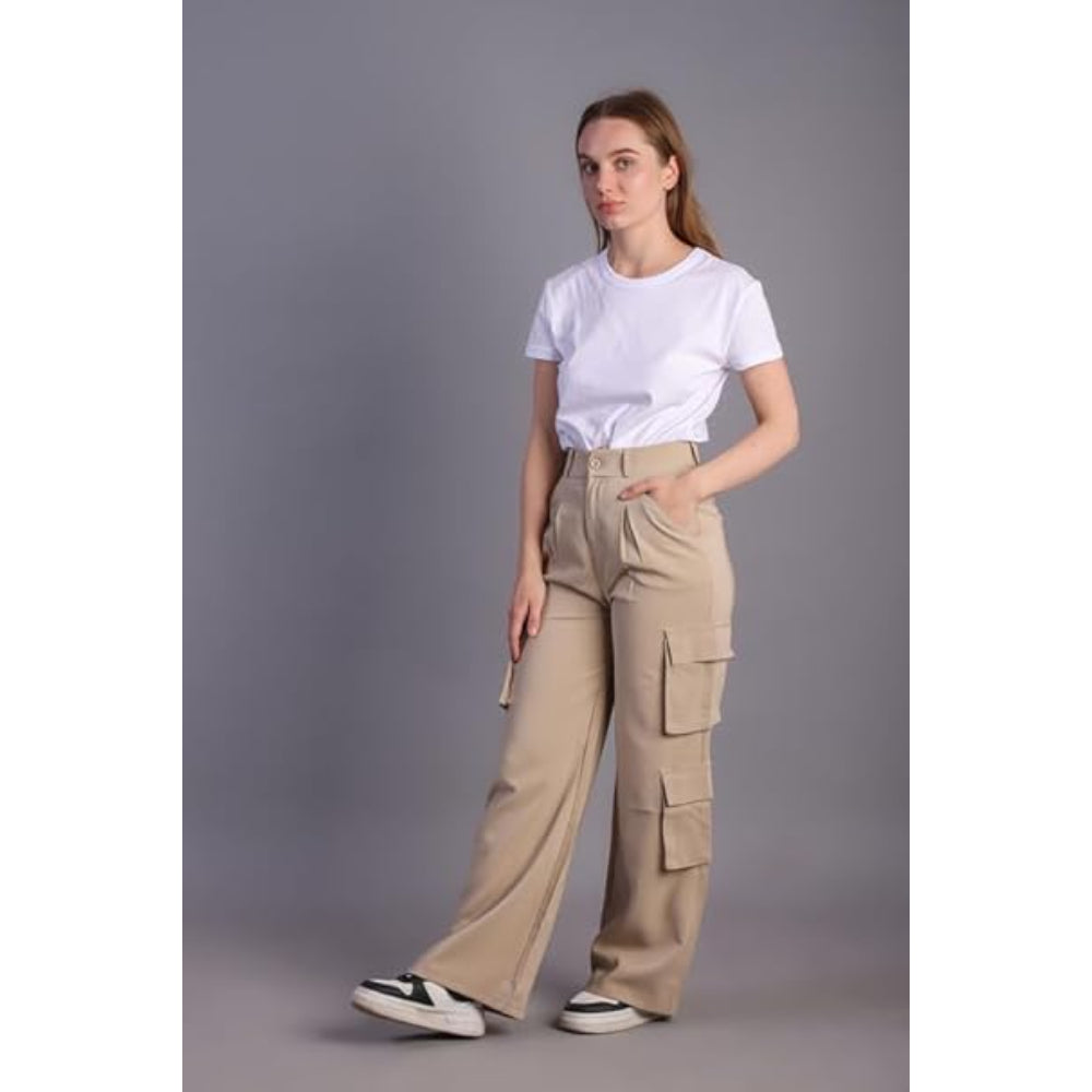 Women Korean Cargo Beige Pants
