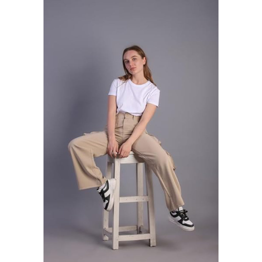 Women Korean Cargo Beige Pants