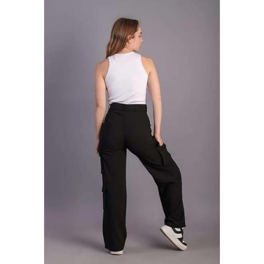 Women Korean Cargo Black Pants