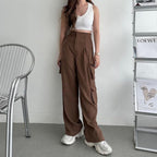 Women Korean Cargo Coffee Brown Pants