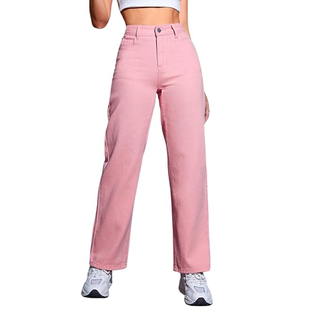 Womens Denim Pink Jeans