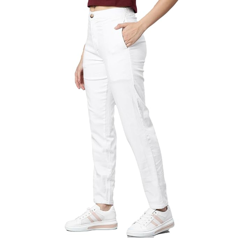Womens High Rise White Jeans