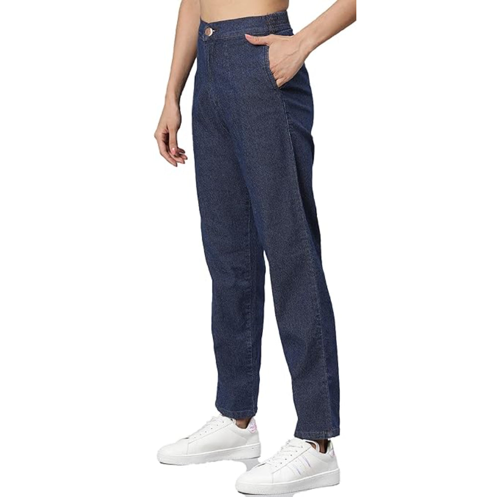 Womens High Rise Dark Blue Jeans
