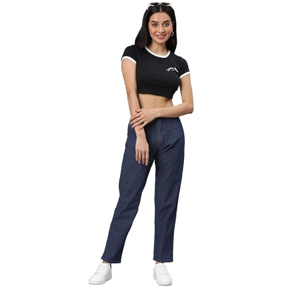 Womens High Rise Dark Blue Jeans