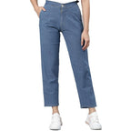 Womens High Rise Stone Blue Jeans