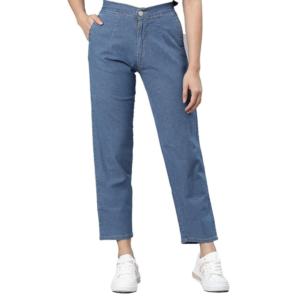 Womens High Rise Stone Blue Jeans