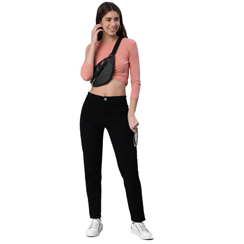 Womens High Rise Black Jeans