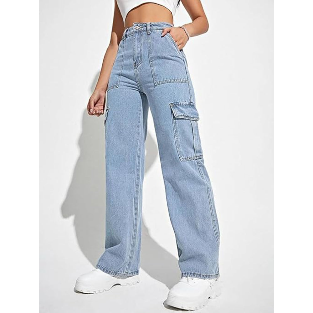 Women's Cargo Light Blue Jeans