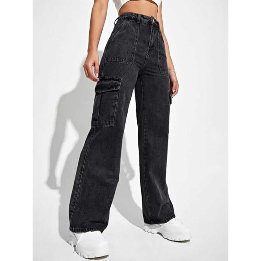 Women's Cargo Eerie Black Jeans
