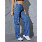 Women's Cargo Steel Blue Jeans