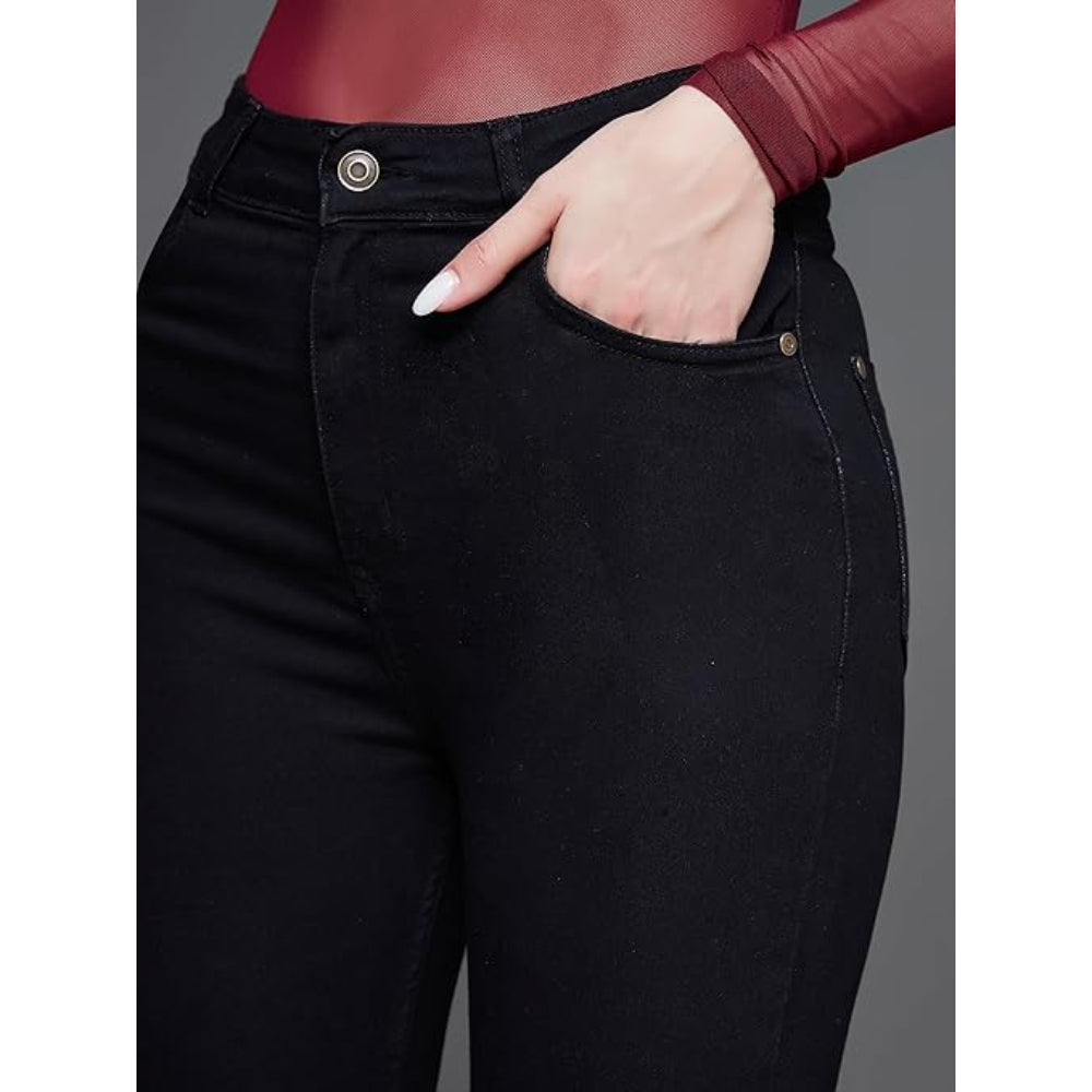 Women Skinny Fit High Black Jeans