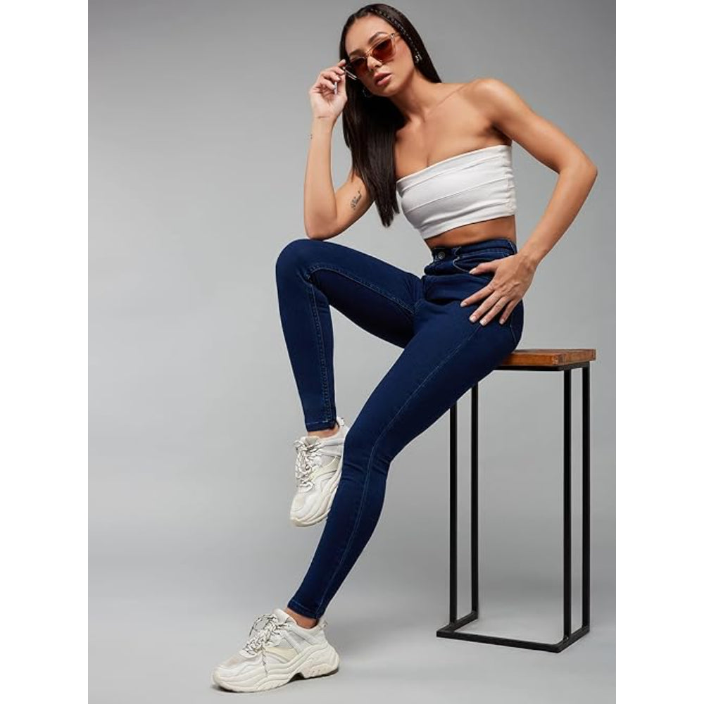 Women Skinny Fit High Presidential Blue Jeans
